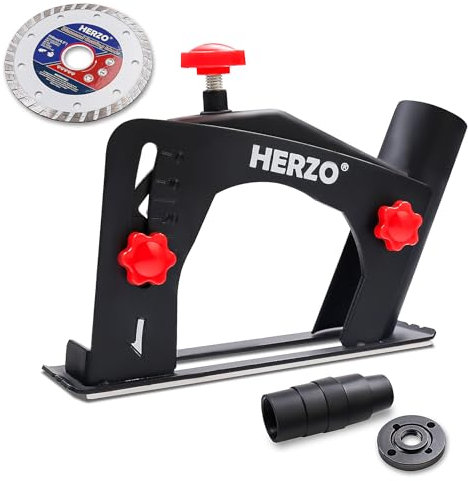 HERZO Absaughaube für Winkelschleifer 115mm/125mm mit Trennscheiben