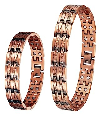 Magnetfeldtherapie-Arthritis-Kupfer-Schmuckset für Männer, 3500 Gauss-Magnettherapie lindert effektiv Arthritis und Handgelenkschmerzen und kombiniert Mode und Gesundheit (Armband und Fußkettchen) (D)