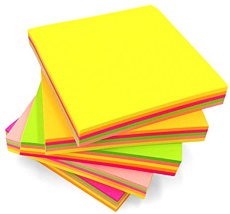 Haftnotizen | Quadrat, Rechteck, Herz, Sprechblase Formen | 400 Blatt | 4er-Pack, Set mit 4 Blöcken | Pastell- oder leuchtende Farben wählen Sie aus (Mehrf.) | je 100 Blatt, insgesamt 400 Blatt