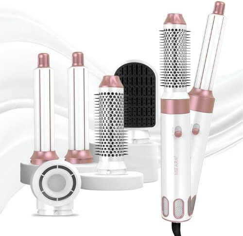 MIEARA 5 in 1 Heißluft-Styler, Haartrocknerbürste, Negative Ionische Hochgeschwindigkeits-Haarstyler, Heißluftbürste zum Volumen, Trocknen und Drehen