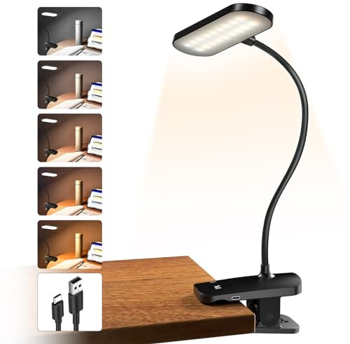 HECDSTLY Clip on Lamp Rechargeable with Strong Clamp