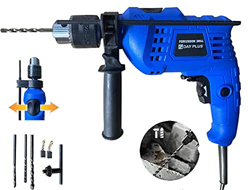 Trapano multiuso 2 in 1 e trapano a percussione, martello perforatore 3000 giri/min velocità variabile, manico girevole a 360°, foratura precisa in legno, cemento e acciaio