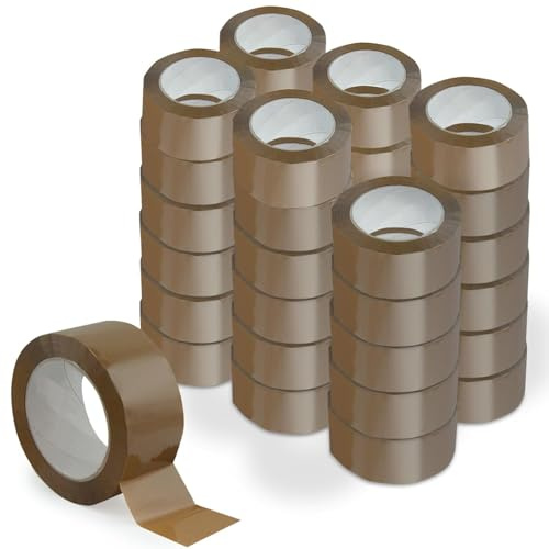 Générique Dpm tapes Packaging Tape - 36 rouleaux de ruban adhésif pour emballage cartons, boîtes, déménagement, entrepôt, travail, scellage garanti - 48 mm x 50 m, marron/Havane (36 rouleaux)