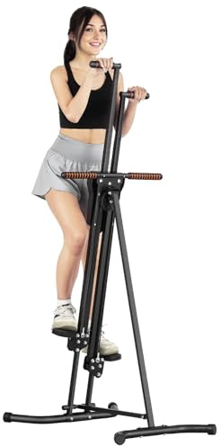 VEVOR Stepper, Step Range Esercizi Macchina, Verticale Climber per Esercizi in Palestra Casa, Pieghevole Cardio Climber Allenamento Corpo, con Manubrio Regolabile Altezza, Pedale Antiscivolo 118 kg