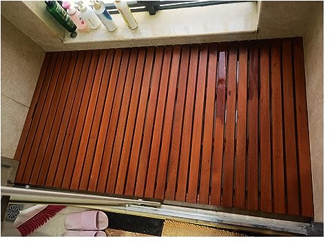 Caillebotis de Douche en Bois de Teck, Tapis de douche antidérapant pour intérieur et extérieur, 21, 24, 27 pouces, tapis de bain surélevés en bois pour salle de bain, tapis d'entrée commercial, tapi