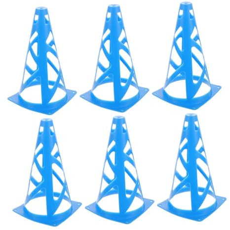 YARNOW 6stücke Markierungshütchen Blau Sporttrainingskegel Kegel Für Geschwindigkeitsübungen Und Beweglichkeitsübungen Im Fußball Und Basketball Kunststoffkegel Für Training Und