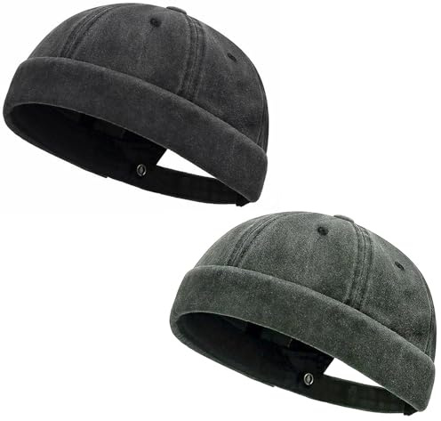 Initlove Cappello Docker per Uomo Berretto da Marinaio Vintage Senza Tesa Cappello da Beanie, Taglia unica