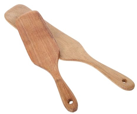 LAPYAPPE 2pièces Spatule Cuisine Bois Cuillère Bois Spatule Plate Ustensiles De Cuisine