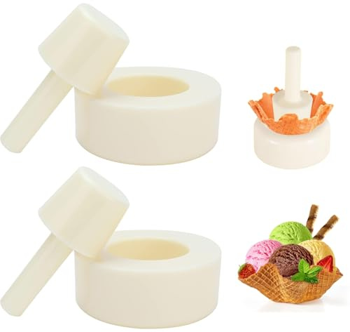 2 Pezzi Stampo per Cono Gelato, 5 x 12 cm Stampi per Corno Crema in Plastica Rullo per Cono per Cialde Gelato Fai Da Te Rotolo di Uova Porta Gelato per Fare Waffle (#2)