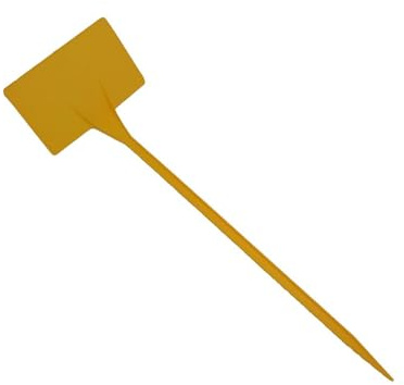 PAMPOLS Lot de 20 étiquettes pour plantes avec pic pour identifier les plants, potagers, pépinières, pots de fleurs, marqueurs de pots et jardinières, jaune extra long 45 cm