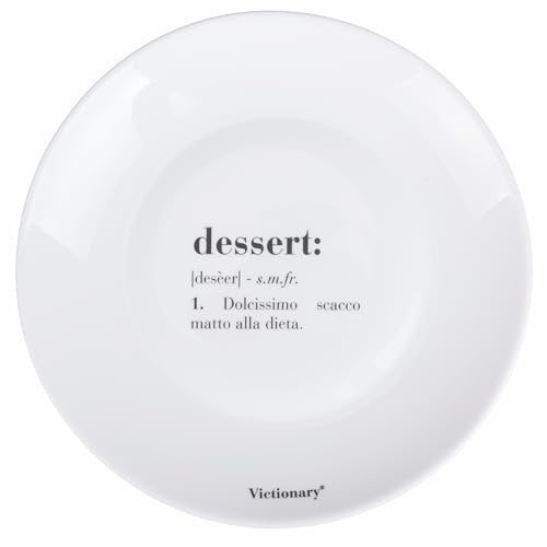 Set 6 Piatto frutta tondo 20,5 cm in vetro opalino, Victionary Dessert