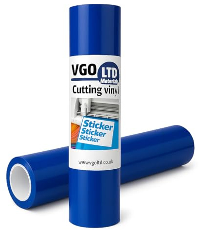 vgoltd Permanent Glossy Adhesive Vinyl Cutting Vinyl Roll for Mug Cup Window Home Decal & DIY Projects (Mid Blue, 30 x 100 cm)
