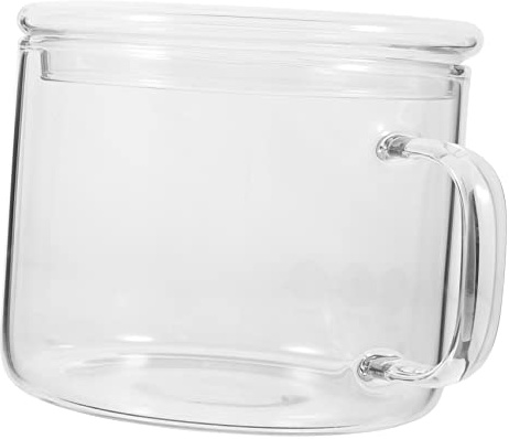 ELAYARD Glass Side Handle Bowl Lid 13cm Microwave and Steaming Cooking Bowl Japanese Style for Kitchen Use