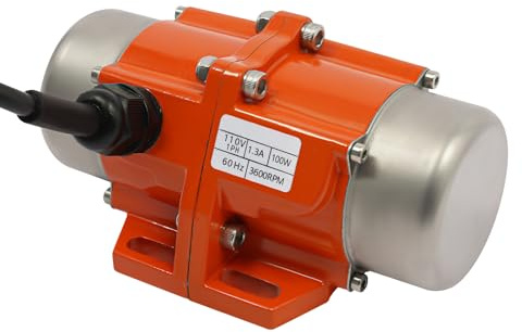 100W Vibrating Motor with Speed Controller, Single Phase Asynchronous Vibrating Motor for Vibration Feeder/Screen/Snow Plow, 110V 1500-3600 RPM Adjustable