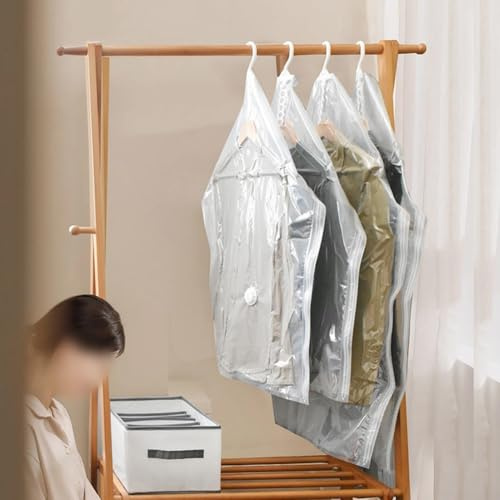 Lot de 4 sacs de rangement sous vide pour vêtements avec pompe électrique, sacs de compression pour vêtements d'hiver, costumes, vestes, vêtements d'extérieur et protection des vêtements de voyage