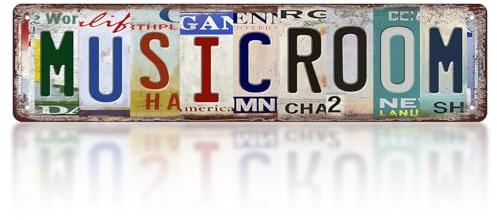Funny Metal Tin Sign, Vintage Music Room Wall Decor, Musical Room Tin Signs for Studio, Classroom, Garage, Home Bar, Man Cave Accessories, Gift for Music Lovers, 16 x 4 Inches