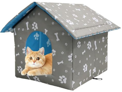 Yonuaret Cama para gatos, tela Oxford, cama portátil para gatos, cueva, tienda cerrada para , suministros para mascotas, cachorro, gatito, animal, invierno, hogar, viajes, interior y exterior