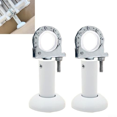 Lot de 2 supports de radiateur, 11cm à 17cm réglable en hauteur en aluminium, pieds de montage au sol robustes pour radiateurs, Pied Ajustable Sans Perçage pour Radiateurs Tubulaires, Hauteur réglable