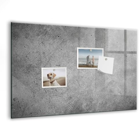 Dekorative Glas-Magnettafel | Komplettset mit Neodym-Magneten, Marker & Schwamm | Hochwertiges Sicherheitsglas | Perfekt für Notizen & Terminübersicht- 60x40 - Industriewand