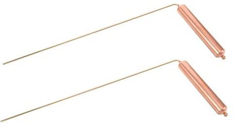 Veemoon Lot de 2 Baguettes de Sourcier en Cuivre Pur 99% Manche Large, Outil de Divination par l'eau et Chasse aux Fantômes, Détecteur Multifonctionnel pour Localisation de Trésors