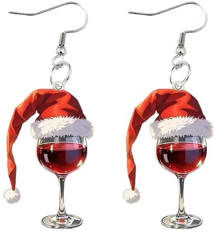 Julhatt Vinglas Akrylörhängen Sense All Matchande Öronpiercing