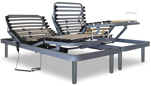 Ventadecolchones - Cama Articulada Reforzada con Motor eléctrico 150 x 190 cm (2 unds 75 x 190 cm + unión) Mando inalámbrico - Incluye Subida y Montaje