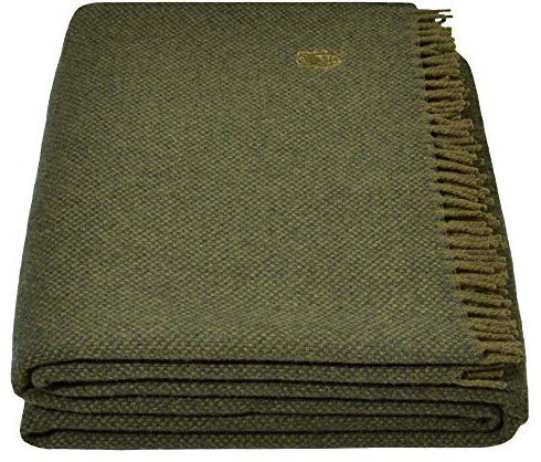 Must Relax-Decke – Wolldecke – hochwertiges Plaid aus reiner Schurwolle mit Fransen – 130x190 cm – 670 forest – von ’zoeppritz since 1828’