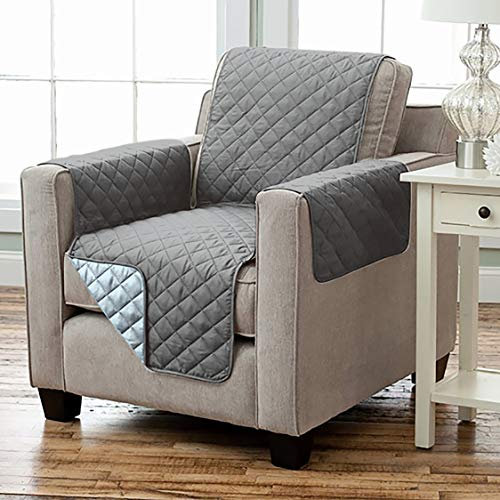 KAMACA Wende - Sesselschoner Sesselauflage Relax mit Armlehnen Sessel Überwurf Bürostuhl für Relaxsessel und Überzug warm und weich zur Schonung der Polster Lehnenschutz (ANTHRAZIT - HELLGRAU)