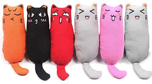 maxin 6 Piezas de Juguetes de Hierba gatera para Gatos interactivos, Suministros para Masticar mordedura de Gato, Juguete de Hierba gatera, Juguetes para Gatos, Juguete para Masticar la dentición