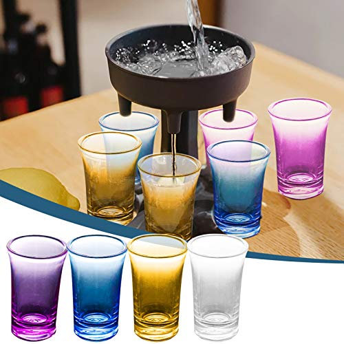 4 Shot Glass Pourers, Multiple Dispenser Pourers Glass Holder Caddy Liquor Dispenser for Liquor, Scotch, Bourbon, Vodka, Cocktail Shots Dispenser Bar Shot Dispenser