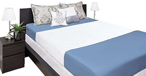 Washable Incontinence Bed Pad 36x60 – Soft, Absorbent & Waterproof Mattress Protector with Tuck-in Sides – Reusable Full/Queen Size Pads for Kids, Adults, Seniors & Pets