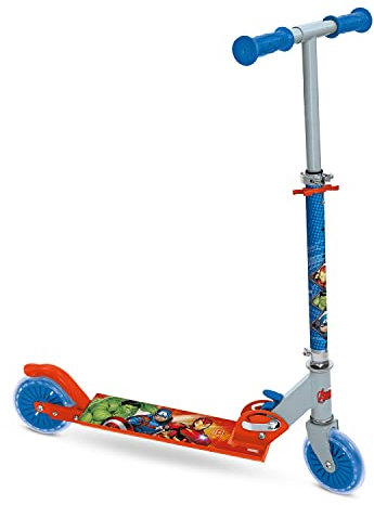 Mondo Toys - AVENGERS MARVEL ALU SCOOTER Monopattino 2 ruote pieghevole in alluminio con pedana extra grip e manubrio regolabile per bambini