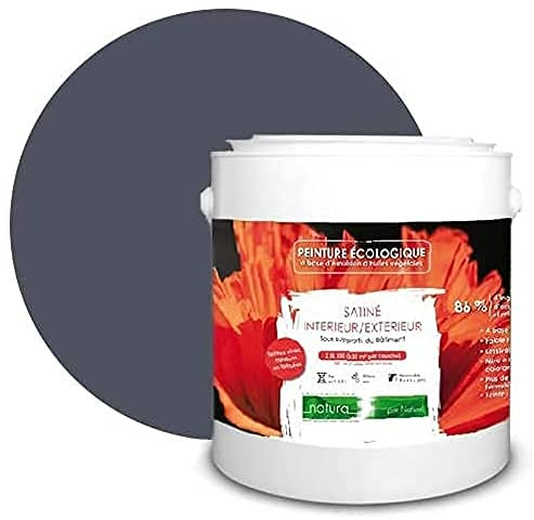 BOX DECO COULEURS Pintura natural ecológica interior exterior con aspecto satinado Natura - 2,5 L, gris antracita