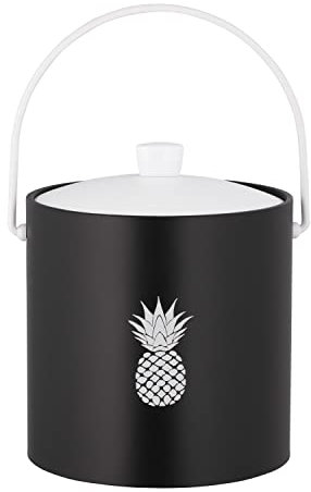 Kraftware 94266 Collection Ananas, Schwarz, 3 l Pastimes Eiskübel 3 Liter, Kunstleder