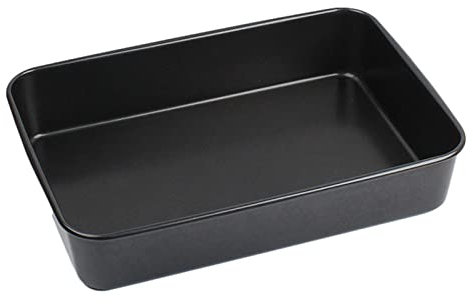 ACiyD Teglia Rettangolare in Acciaio al Carbonio Nero, pagnotta, Pane tostato, Torte, teglie, Pasticceria Fai da Te, teglie antiaderenti (40 x 26,8 x 6 cm)