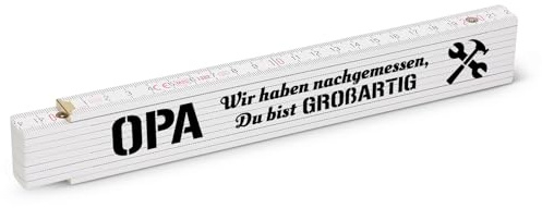 Love Faith personalisierter Zollstock - Du bist Großartig! - weiß 2m | 2m-Meterstab in weiß - Wähle Wunschnamen & Spruch - Cooles & praktisches Geschenk für Handwerker & Heimwerker