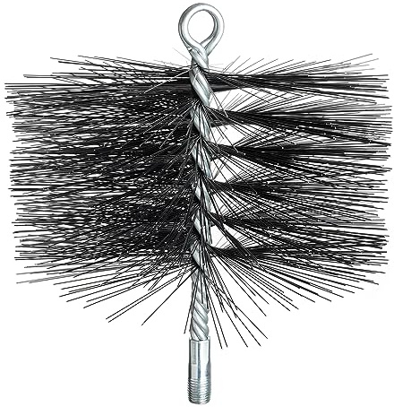 Stanbroil 8 Inch Round Steel Chimney Cleaning Brush with 1/4 NPT Fitting for Masonry Chimney Flue, Works with Most Chimney Rod Sets