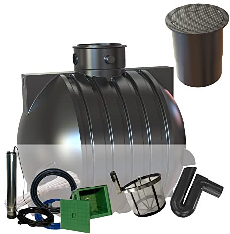Garten-Zisternen Regenwassertank Zisterne 6000 Liter Ozeanis (mit Filterset, PKW-Abdeckung + Pumpenset)