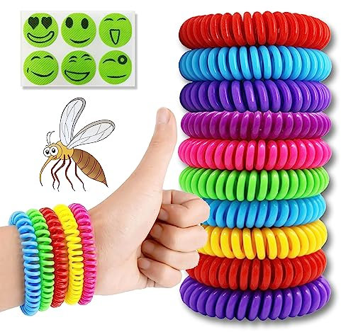 Braccialetto Antizanzare, Braccialetti Repellenti per Zanzare, Confezione braccialetti repellenti per zanzare, Naturale Zanzara Insetti per Bambini,Uomini e Donne Interno ed Esterno,10 Pezzi