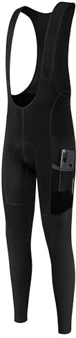 Coconut Ropamo CR Men's Cycling Bib Pants With Pockets - PRO Padded Compression Bike Leggings, Riding Tights (XL, Black)