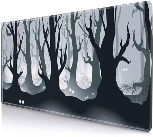 Tapis de Souris Gaming 1200x600x3mm Tapis de Souris de Jeu Horreur Forêt Sombre Tapis de Souris XXL Étendu avec Base Antidérapante et Bords Cousus Grand Tapis Souris pour Maison Bureau Gamer