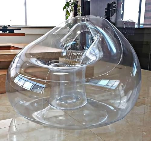 ALSUPEU Transparenter Aufblasbarer Sofastuhl, Sofa, Sitzsack, Stuhl, Transparenter Stuhl, PVC, Aufblasbares Sofa, Campingmöbel Für Erwachsene Und Kinder,001