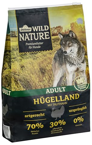 Dehner Wild Nature Hundefutter Hügelland, Trockenfutter, Truthahn 4 kg | getreidefrei, für ausgewachsene Hunde
