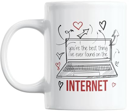 Gift Island You are The Best Thing i Found on The Internet - Couples Mug - Valentine's Day Gifts for her or for him- Celebretion Gifts for Husband Wife Boyfriend Girlfriend - or Girlfriend 11oz Cup