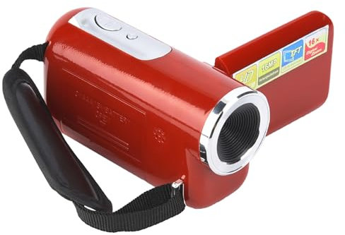 Denash Caméscope Numérique HD 16X, Caméra Vidéo Numérique à écran LCD TFT, Photographie de Petite Taille pour Le Cyclisme et la Course à Pied (Rouge)