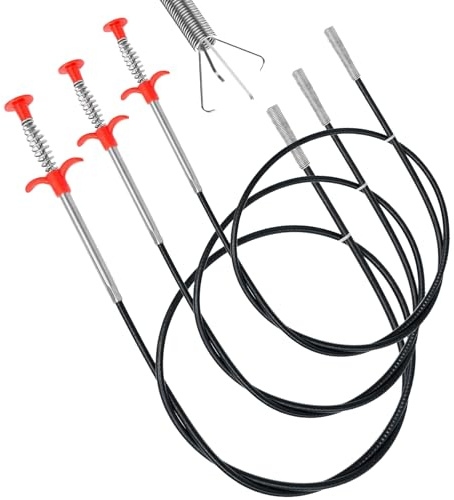 3 pinze per artigli, 2 m/1,6 m/0,9 m, per scarico a spirale, spirale per la pulizia dei tubi, flessibile, per la cucina, il bagno