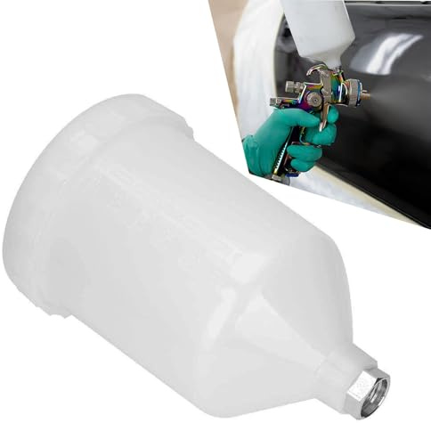 Jlnmmn 600 ml Tazza di Ricambio per Vernice per Pistola, Tazza di Ricambio per Pistola per Verniciatura, Pistola a Spruzzo Tazze con Connettore Filettato Femmina da 19 mm, per Utensili a Mano