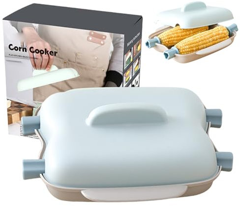 Mikrowellen-Kartoffelkocher - BPA-freier Maiskocher für frischen oder gefrorenen Mais, Praktisches Trage-Design, Schnelles und Effizientes Kochen, Spülmaschinenfest (Blue)