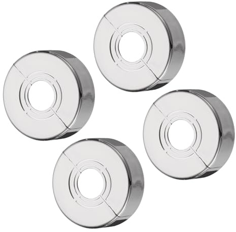 sourcing map 4 placas redondas de cubierta de fontanería ABS con brida dividida de pared de 62 mm de diámetro exterior para decoración de grifo de tubería de agua de 20 mm de diámetro y 56 mm de