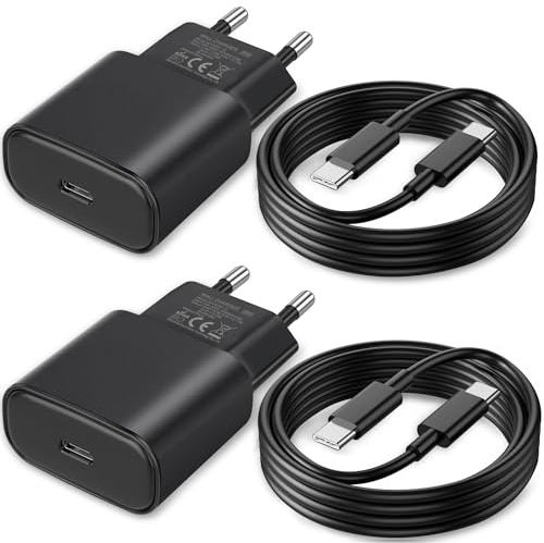 25W USB C Ladegerät Ladekabel für Samsung Galaxy S26 S25 S24 S23 S22 S21 Ultra S20fe A56 A55 A54 A53 A52 A51 A50 A33 A16 A13/Tablet,2Pack 2M Schnellladekabel mit Schnellladegerät Fast Charger Netzteil